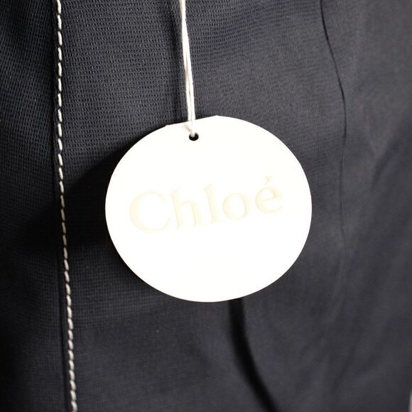 NWT Chloe Navy Blue Contrast Stitch Mini Skirt Sz 10 - Picture 5 of 7